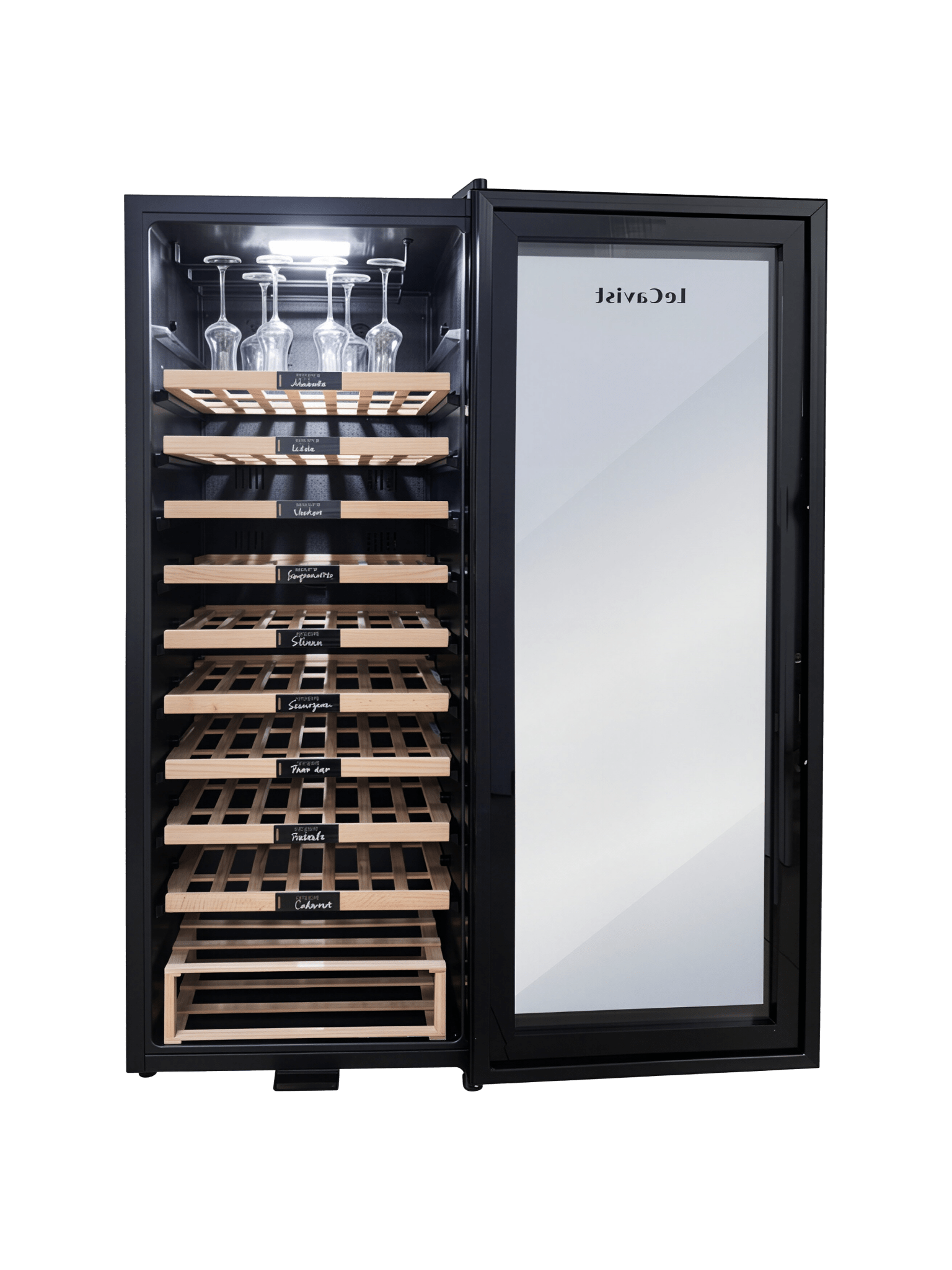 LECAVIST Wine Cabinet - 76 Bottle - Single Zone - Freestanding - Black (LCS100VNFS) PRE - ORDER - Freestanding - LeCavist Wine Cabinets