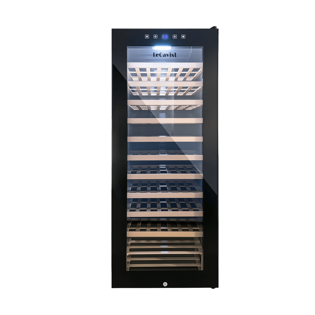 PRODUCT: LECAVIST Wine Cabinet - 76 Bottle - Single Zone - Freestanding - Black (LCS100VNFS) PRE-ORDER - Freestanding - LeCavist Wine Cabinets