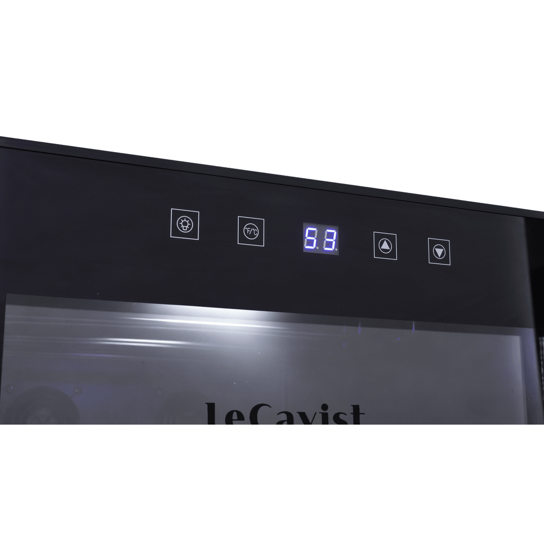 DETAILS: LECAVIST Wine Cabinet - 76 Bottle - Single Zone - Freestanding - Black (LCS100VNFS) PRE-ORDER - Freestanding - LeCavist Wine Cabinets