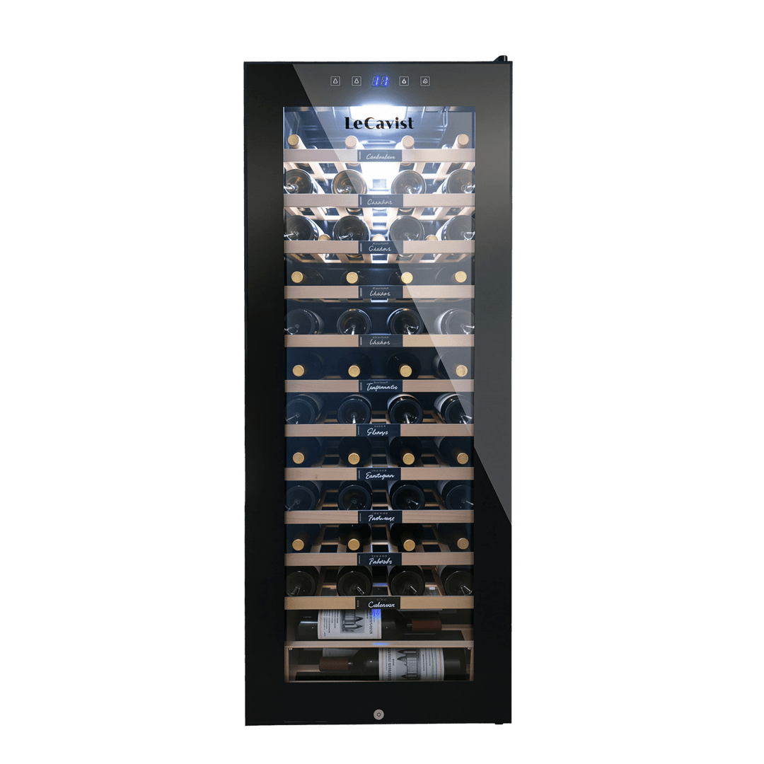 PRODUCT: LECAVIST Wine Cabinet - 76 Bottle - Single Zone - Freestanding - Black (LCS100VNFS) PRE-ORDER - Freestanding - LeCavist Wine Cabinets