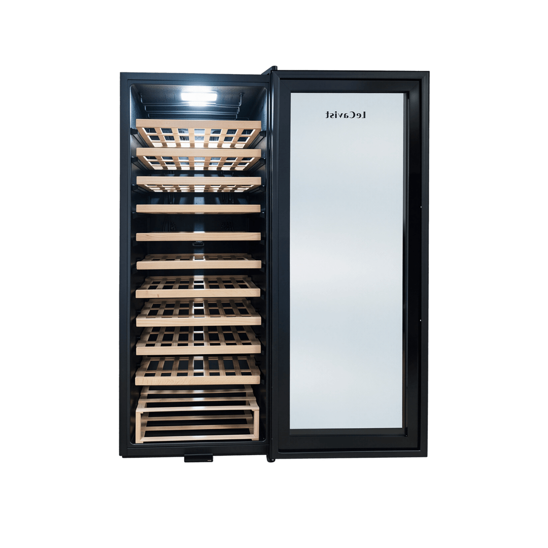 PRODUCT: LECAVIST Wine Cabinet - 76 Bottle - Single Zone - Freestanding - Black (LCS100VNFS) PRE-ORDER - Freestanding - LeCavist Wine Cabinets