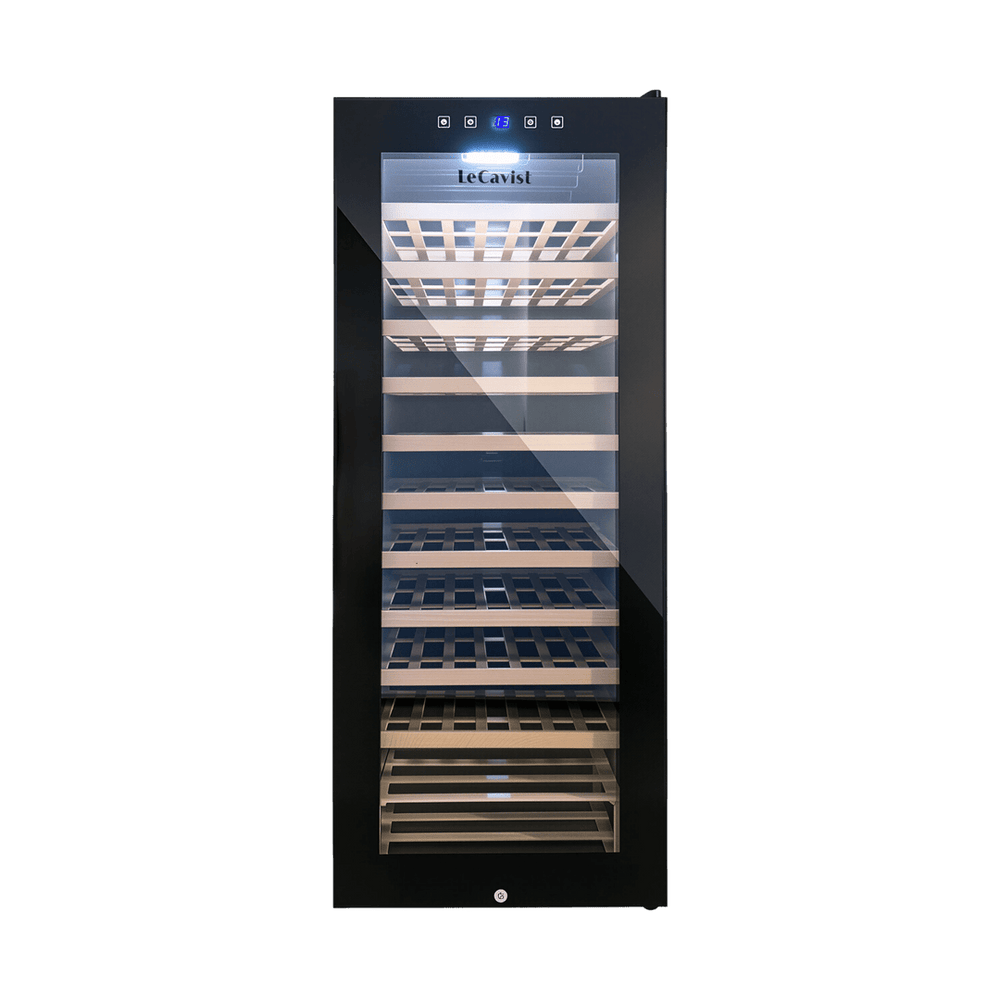 PRODUCT: LECAVIST Wine Cabinet - 76 Bottle - Single Zone - Freestanding - Black (LCS100VNFS) PRE-ORDER - Freestanding - LeCavist Wine Cabinets