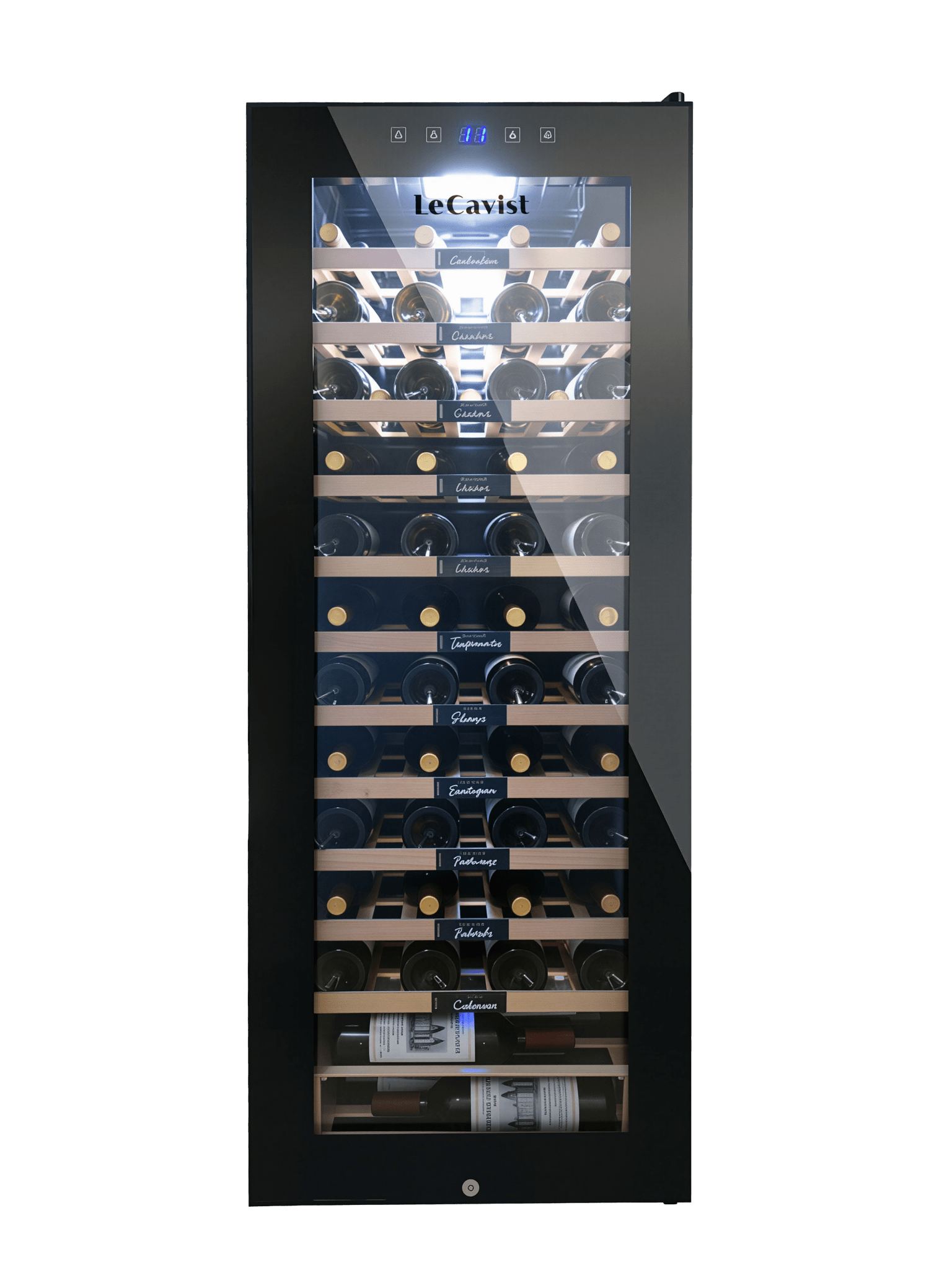 LECAVIST Wine Cabinet - 76 Bottle - Single Zone - Freestanding - Black (LCS100VNFS) PRE - ORDER - Freestanding - LeCavist Wine Cabinets