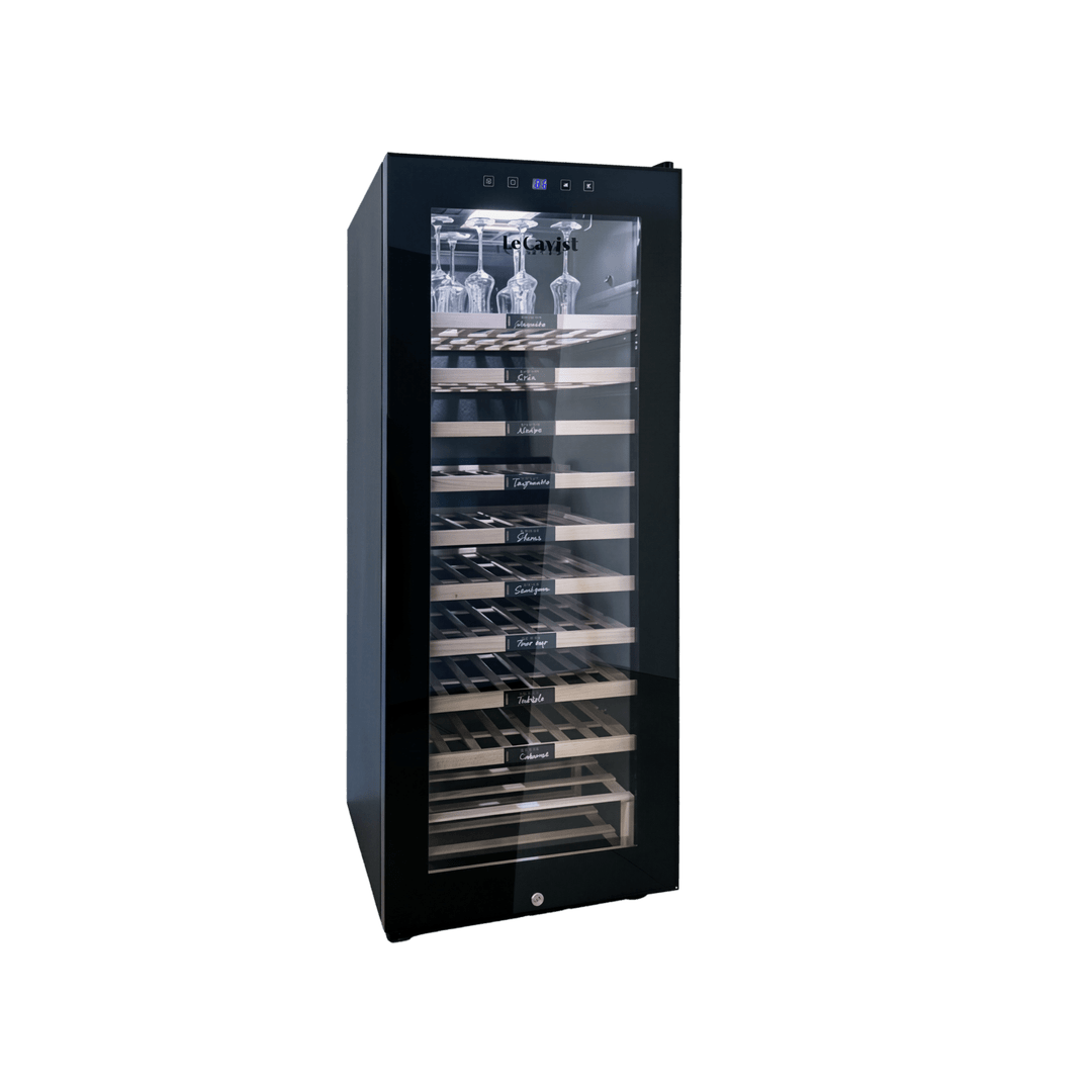 PRODUCT: LECAVIST Wine Cabinet - 76 Bottle - Single Zone - Freestanding - Black (LCS100VNFS) PRE-ORDER - Freestanding - LeCavist Wine Cabinets