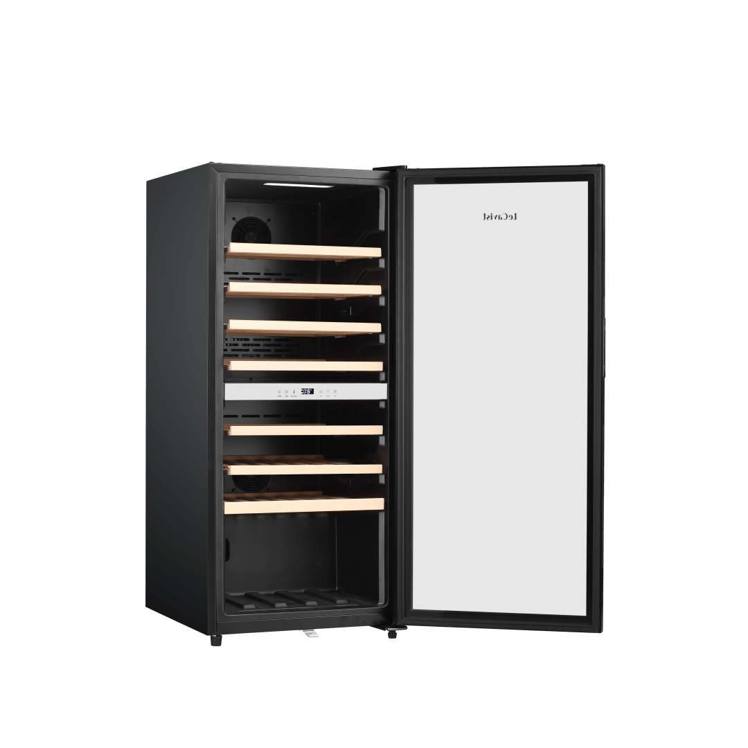 LECAVIST Wine Cabinet - 77 Bottle - Dual Zone - Freestanding - Black (LEK1052ZPVFS) - Freestanding - Lecavist Wine Cabinets