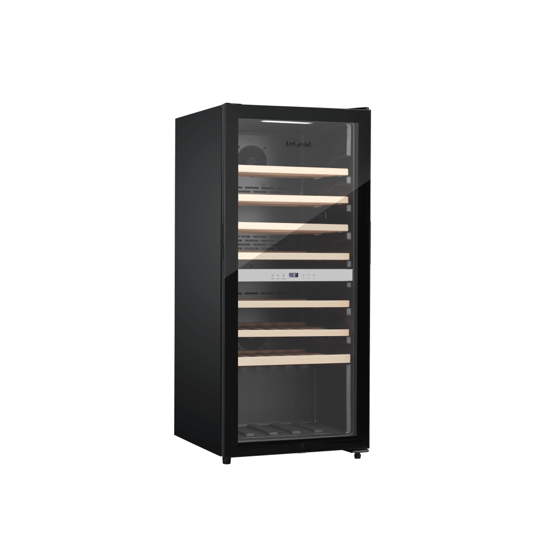 LECAVIST Wine Cabinet - 77 Bottle - Dual Zone - Freestanding - Black (LEK1052ZPVFS) - Freestanding - Lecavist Wine Cabinets