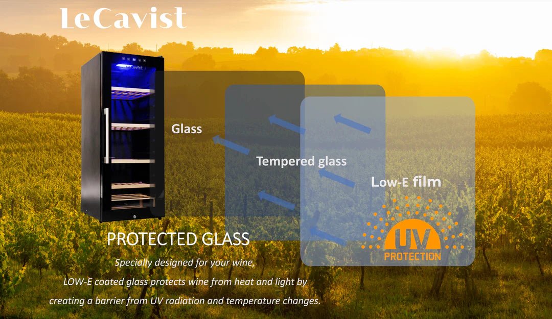 LECAVIST Wine Cabinet - 97 Bottle - Single Zone - Freestanding - Black (LCS100VN) - Freestanding - LeCavist Wine Cabinets