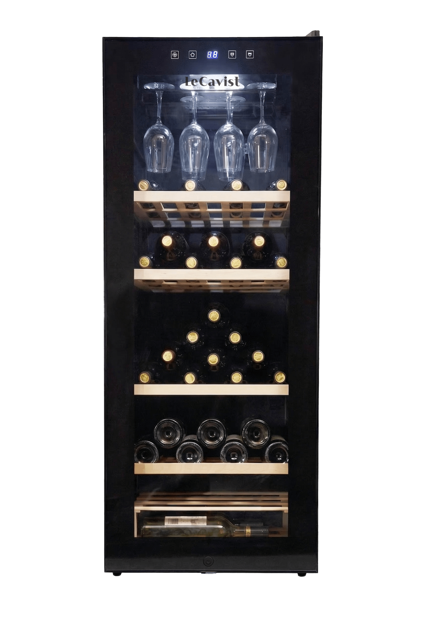 LECAVIST Wine Cabinet - 97 Bottle - Single Zone - Freestanding - Black (LCS100VN) - Freestanding - LeCavist Wine Cabinets