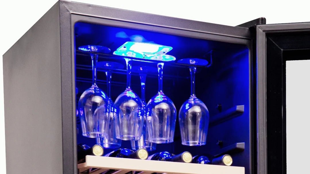 LECAVIST Wine Cabinet - 97 Bottle - Single Zone - Freestanding - Black (LCS100VN) - Freestanding - LeCavist Wine Cabinets