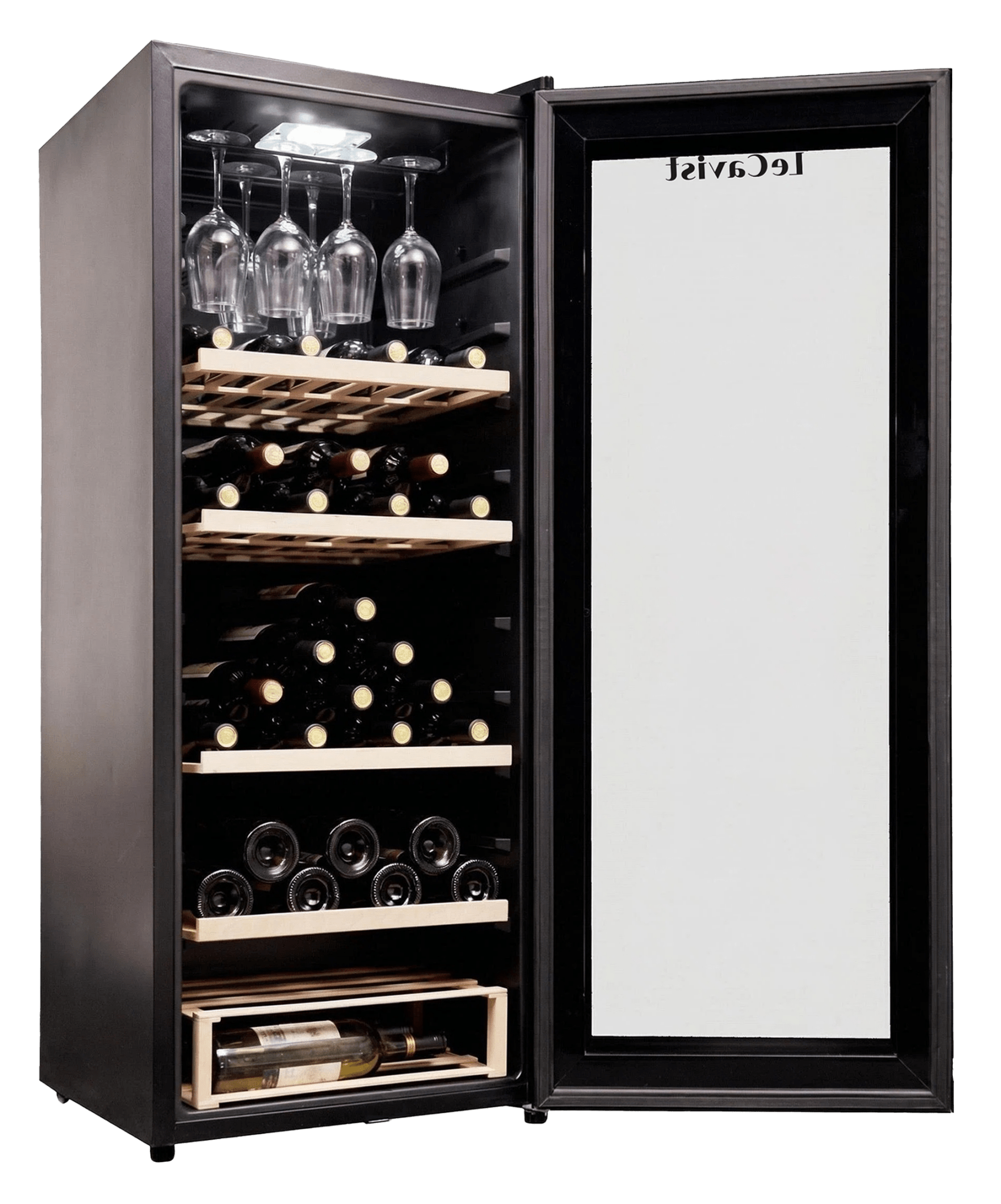 LECAVIST Wine Cabinet - 97 Bottle - Single Zone - Freestanding - Black (LCS100VN) PRE - ORDER - Freestanding - LeCavist Wine Cabinets