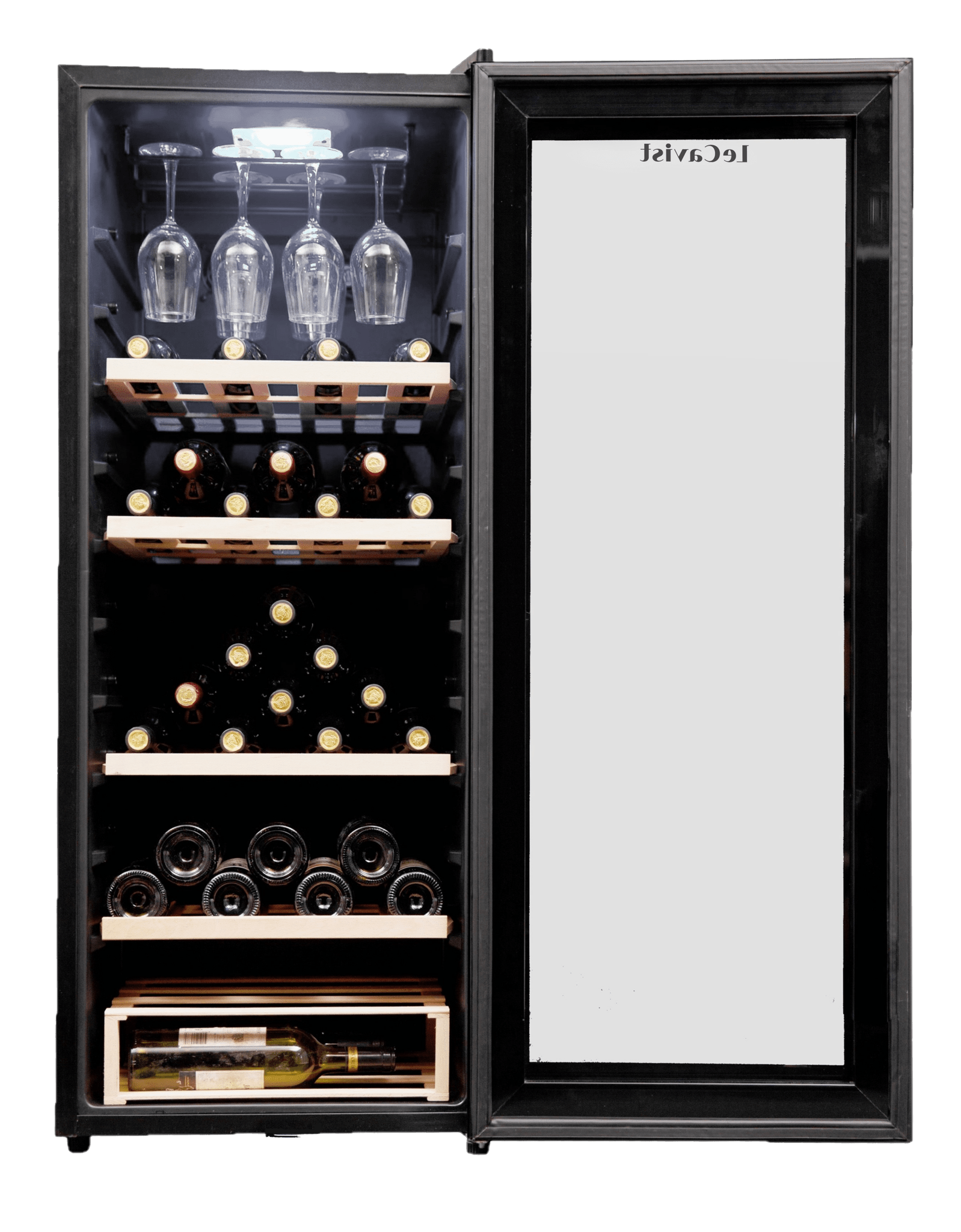 LECAVIST Wine Cabinet - 97 Bottle - Single Zone - Freestanding - Black (LCS100VN) PRE - ORDER - Freestanding - LeCavist Wine Cabinets