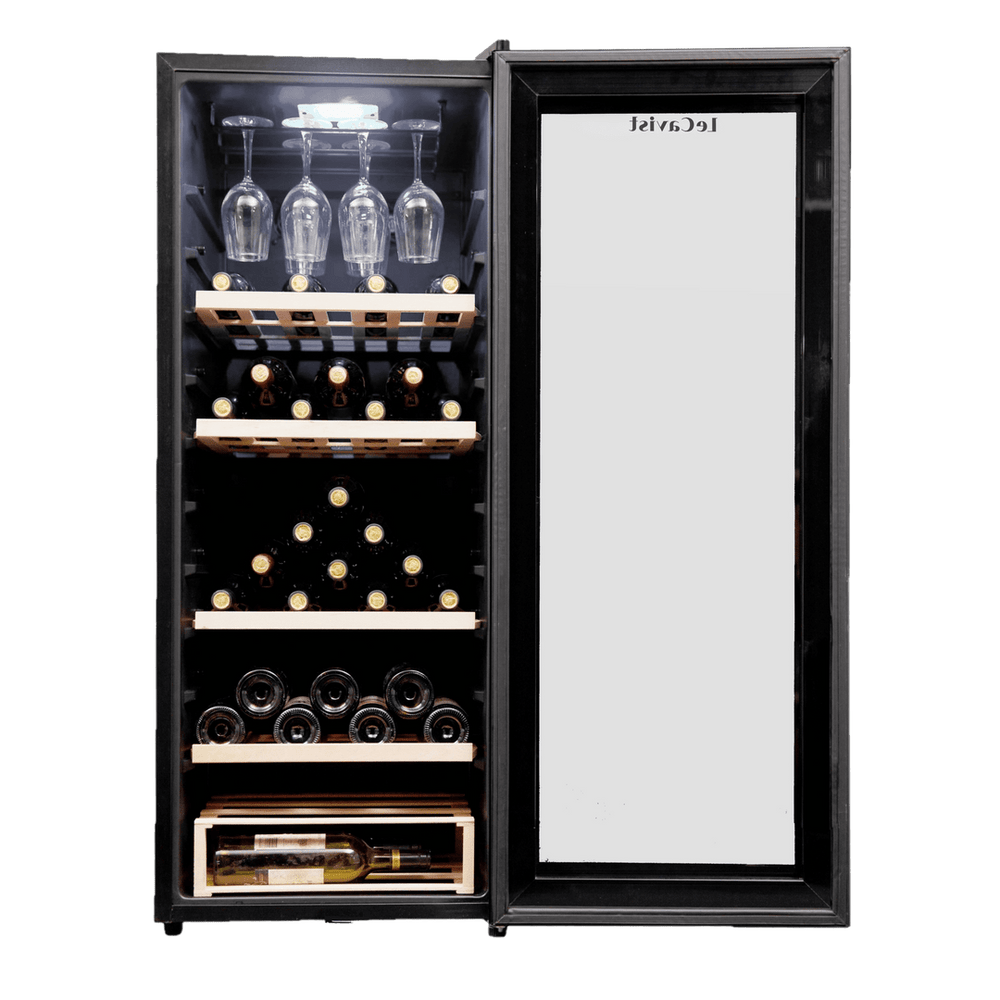 PRODUCT: LECAVIST Wine Cabinet - 97 Bottle - Single Zone - Freestanding - Black (LCS100VN) PRE-ORDER - Freestanding - LeCavist Wine Cabinets