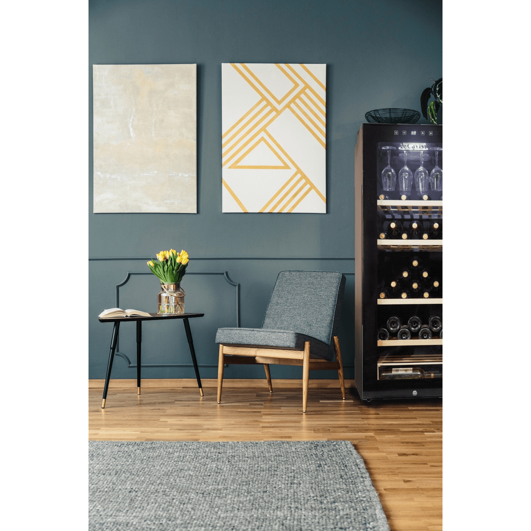 LIFESTYLE: LECAVIST Wine Cabinet - 97 Bottle - Single Zone - Freestanding - Black (LCS100VN) PRE-ORDER - Freestanding - LeCavist Wine Cabinets