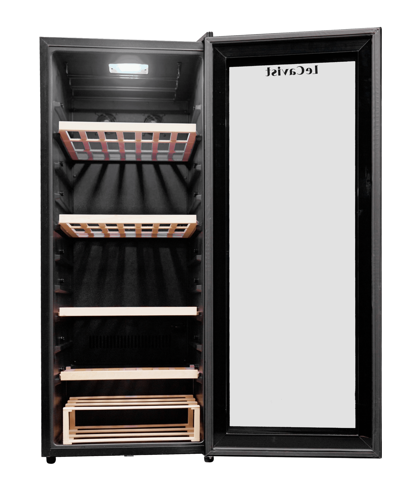 LECAVIST Wine Cabinet - 97 Bottle - Single Zone - Freestanding - Black (LCS100VN) PRE - ORDER - Freestanding - LeCavist Wine Cabinets