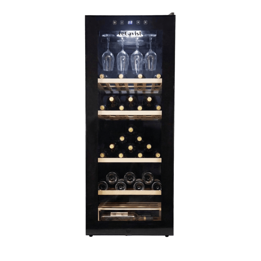 PRODUCT: LECAVIST Wine Cabinet - 97 Bottle - Single Zone - Freestanding - Black (LCS100VN) PRE-ORDER - Freestanding - LeCavist Wine Cabinets