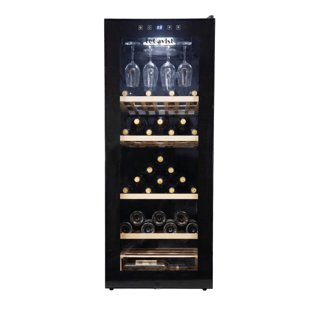 LECAVIST Wine Cabinet - 97 Bottle - Single Zone - Freestanding - Black (LCS100VN) PRE-ORDER - Freestanding - LeCavist Wine Cabinets