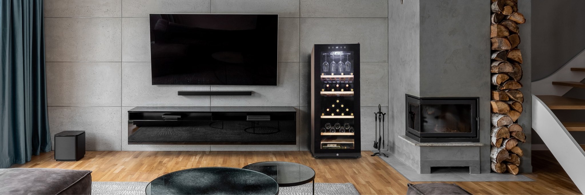 LECAVIST Wine Cabinet - 97 Bottle - Single Zone - Freestanding - Black (LCS100VN) PRE - ORDER - Freestanding - LeCavist Wine Cabinets