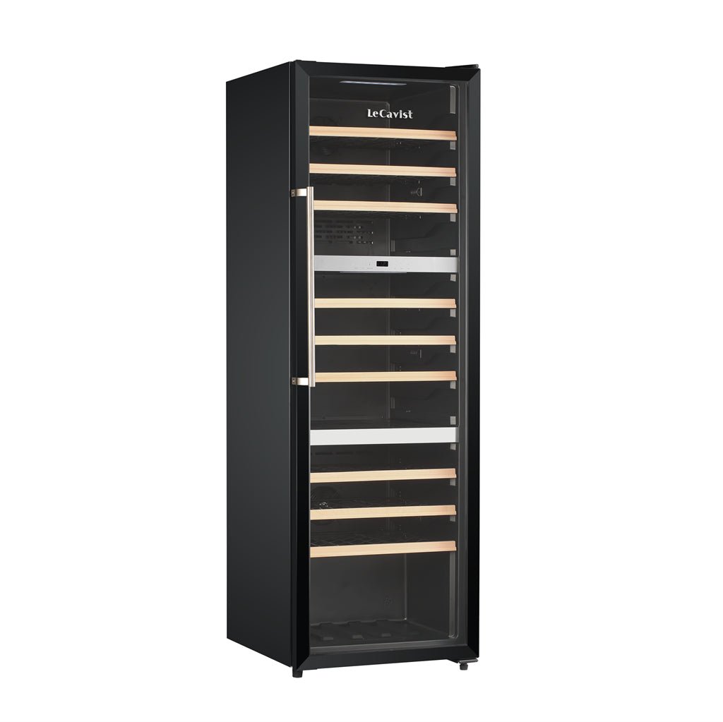 LECAVIST Wine Cabinet - 98 Bottle - Triple Zone - Black with Full Shelves (LEK140VN3ZFS) - Lecavist Wine Cabinets