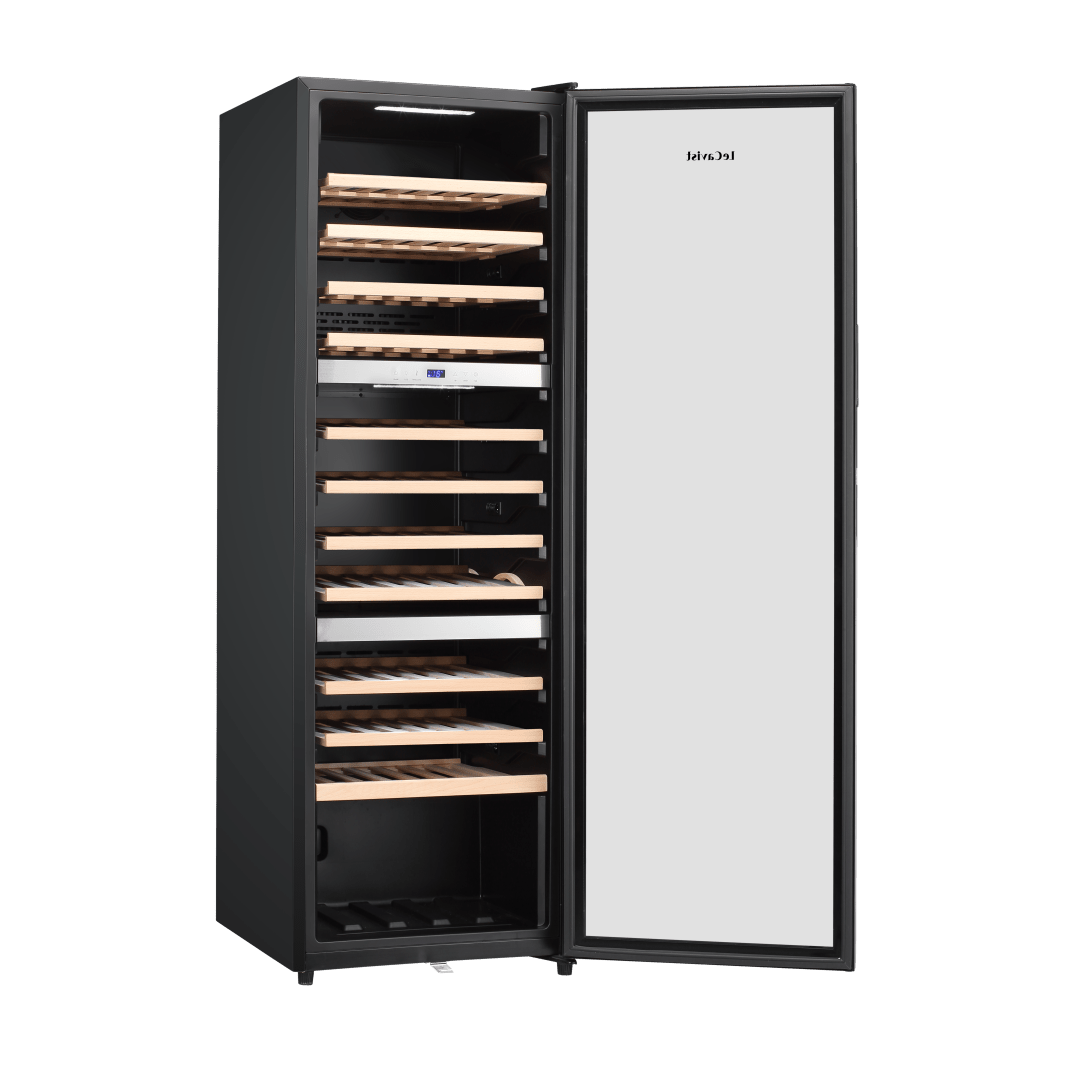 LECAVIST Wine Cabinet - 98 Bottle - Triple Zone - Freestanding - Black (LEK1403ZPVFS) - Freestanding - Lecavist Wine Cabinets