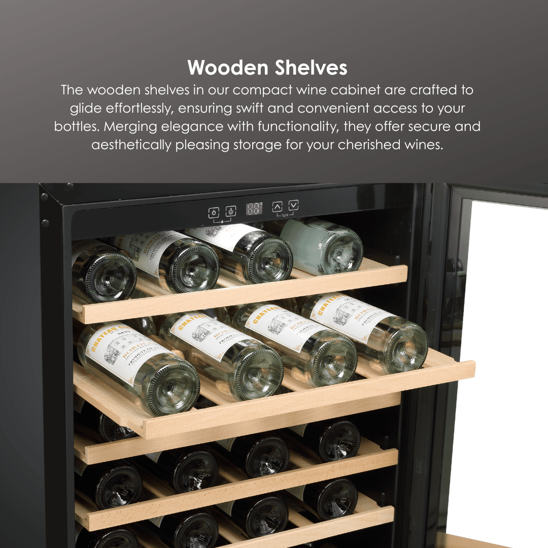 DETAILS: LECAVIST Wine Cabinet Duo – 104 Bottle (2 × 52) – Single Zone – Built-in – Black (LJ52VNBUX2) - Built-In - LeCavist Wine Cabinets