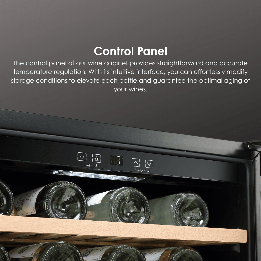 DETAILS: LECAVIST Wine Cabinet Duo – 104 Bottle (2 × 52) – Single Zone – Built-in – Black (LJ52VNBUX2) - Built-In - LeCavist Wine Cabinets
