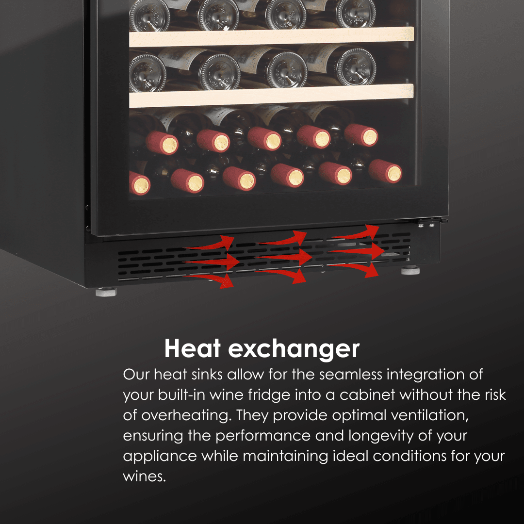 DETAILS: LECAVIST Wine Cabinet Duo – 104 Bottle (2 × 52) – Single Zone – Built-in – Black (LJ52VNBUX2) - Built-In - LeCavist Wine Cabinets