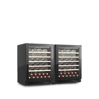 LECAVIST Wine Cabinet Duo – 104 Bottle (2 × 52) – Single Zone – Built-in – Black (LJ52VNBUX2)