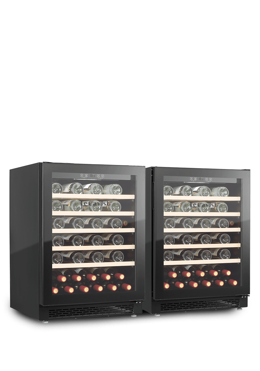 LECAVIST Wine Cabinet Duo – 104 Bottle (2 × 52) – Single Zone – Built - in – Black (LJ52VNBUX2) - PRE - ORDER - Built - In - LeCavist Wine Cabinets