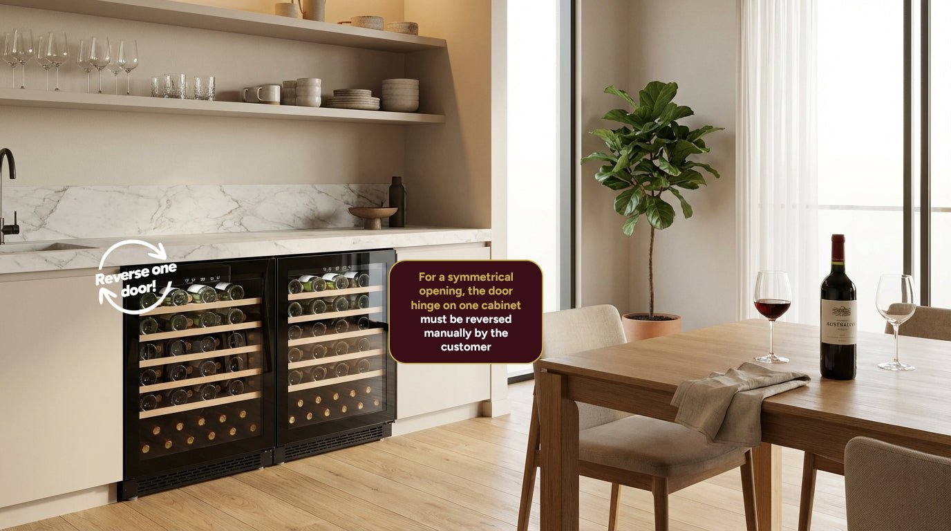LECAVIST Wine Cabinet Duo – 104 Bottle (2 × 52) – Single Zone – Built - in – Black (LJ52VNBUX2) - PRE - ORDER - Built - In - LeCavist Wine Cabinets