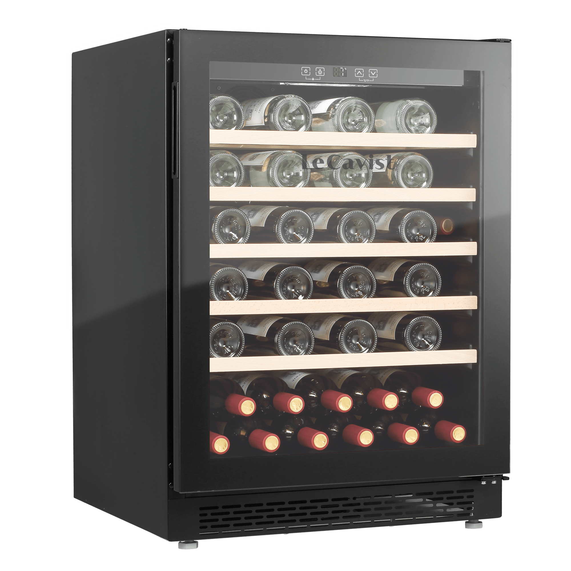 LECAVIST Wine Cabinet Duo – 104 Bottle Capacity (2 × 52) – Single Zone – Built - in – Black (LJ52VNBUX2) - Built - In - LeCavist Wine Cabinets