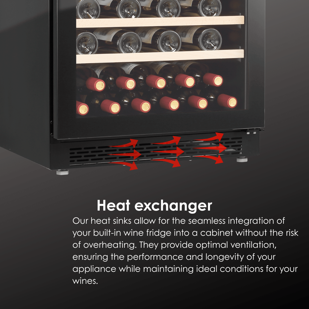 LECAVIST Wine Cabinet Duo – 104 Bottle Capacity (2 × 52) – Single Zone – Built - in – Black (LJ52VNBUX2) - Built - In - LeCavist Wine Cabinets