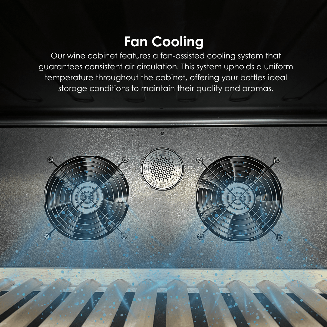 LECAVIST Wine Cabinet Duo – 104 Bottle Capacity (2 × 52) – Single Zone – Built - in – Black (LJ52VNBUX2) - Built - In - LeCavist Wine Cabinets