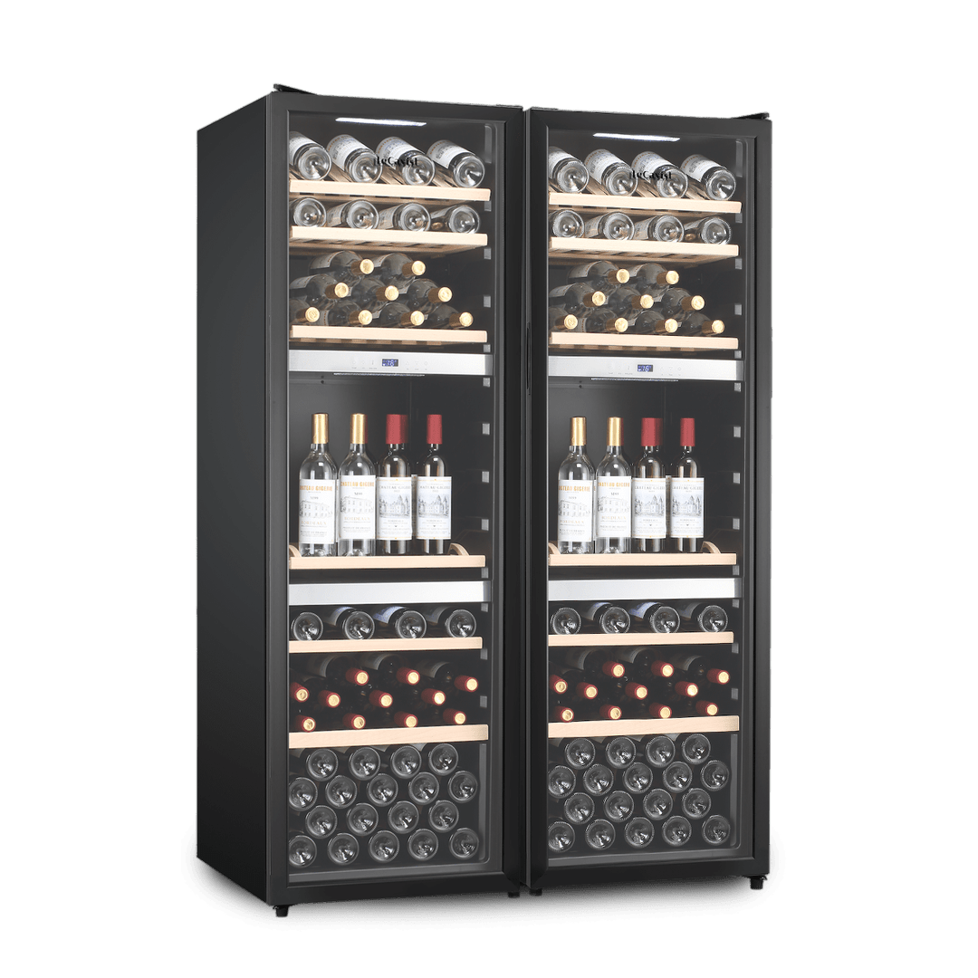 PRODUCT: LECAVIST Wine Cabinet Duo - 280 Bottle (2 x 140) - Triple Zone - Freestanding - Black (LEK1403ZPVX2) - Freestanding - LeCavist Wine Cabinets