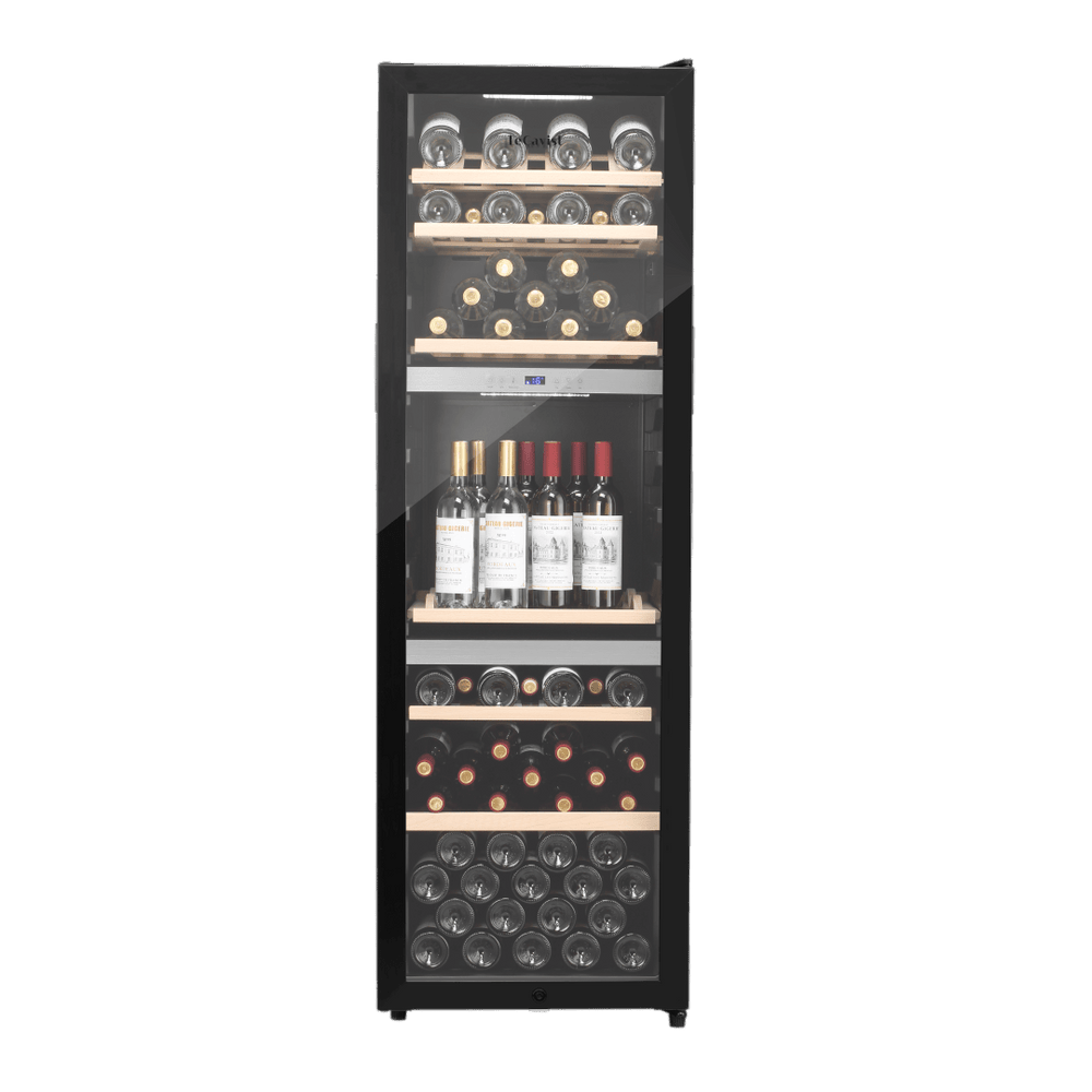 PRODUCT: LECAVIST Wine Cabinet Duo - 280 Bottle (2 x 140) - Triple Zone - Freestanding - Black (LEK1403ZPVX2) - Freestanding - LeCavist Wine Cabinets