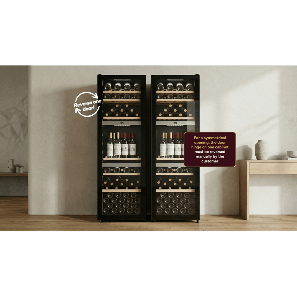 LIFESTYLE: LECAVIST Wine Cabinet Duo - 280 Bottle (2 x 140) - Triple Zone - Freestanding - Black (LEK1403ZPVX2) - Freestanding - LeCavist Wine Cabinets