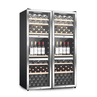 LECAVIST Wine Cabinet Duo- 280 Bottle (2 x 140) - Triple Zone - Freestanding - Stainless Steel (LEK1403ZPVXX2)