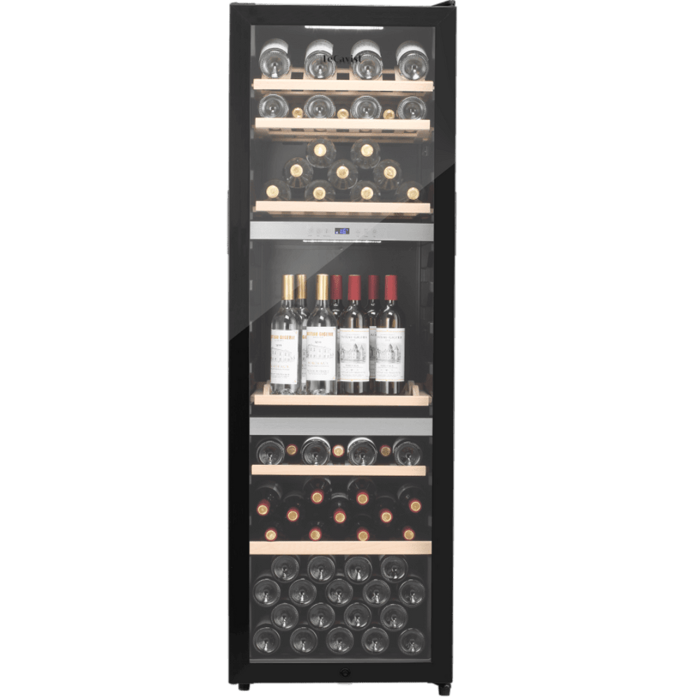 PRODUCT: LECAVIST Wine Cabinet Duo - 308 Bottle (140 + 168) - Triple Zone + Single Zone - Freestanding - Black (LEK208PVX2) - Freestanding - LeCavist Wine Cabinets