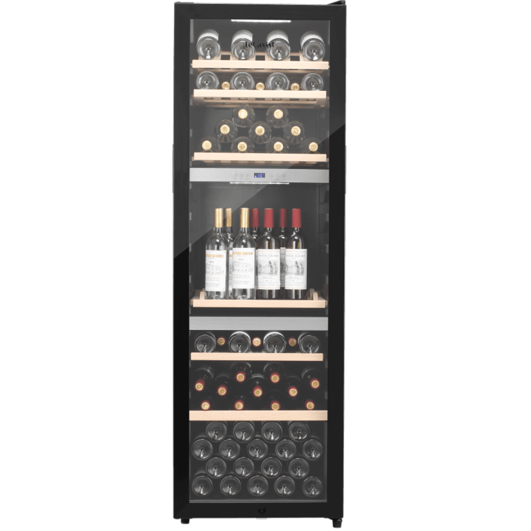 LECAVIST Wine Cabinet Duo - 308 Bottle (140 + 168) - Triple Zone + Single Zone - Freestanding - Black (LEK208PVX2) - Freestanding - LeCavist Wine Cabinets