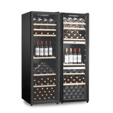 LECAVIST Wine Cabinet Duo - 308 Bottle (140 + 168) - Triple Zone + Single Zone - Freestanding - Black (LEK208PVX2)