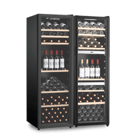 LECAVIST Wine Cabinet Duo - 308 Bottle (140 + 168) - Triple Zone + Single Zone - Freestanding - Black (LEK208PVX2)