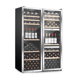 LECAVIST Wine Cabinet Duo - 308 Bottle (140 + 168) - Triple Zone + Single Zone - Freestanding - Stainless Steel (LEK208PVXX2)