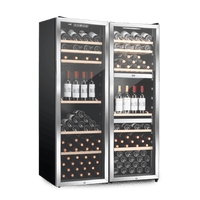 LECAVIST Wine Cabinet Duo - 308 Bottle (140 + 168) - Triple Zone + Single Zone - Freestanding - Stainless Steel (LEK208PVXX2)
