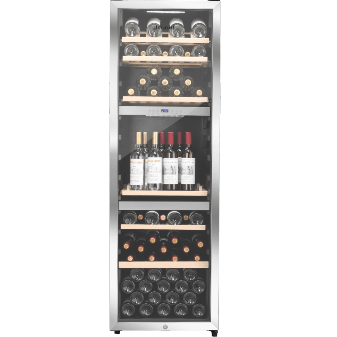 LECAVIST Wine Cabinet Duo - 308 Bottle (140 + 168) - Triple Zone + Single Zone - Freestanding - Stainless Steel (LEK208PVXX2) - Freestanding - LeCavist Wine Cabinets