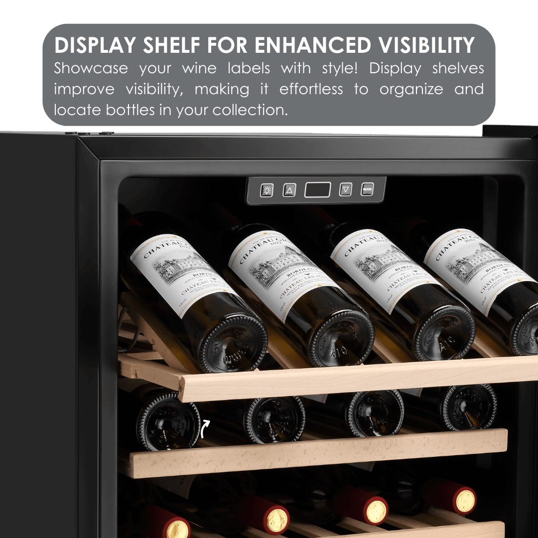 DETAILS: LECAVIST Wine Cabinet Duo – 336 Bottle (2 × 168) – Single Zone – Freestanding - Black (LEK168PVX2) PRE-ORDER - Freestanding - LeCavist Wine Cabinets
