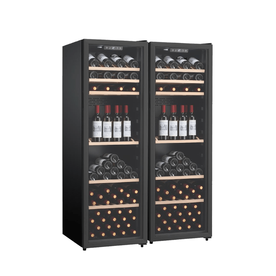 PRODUCT: LECAVIST Wine Cabinet Duo – 336 Bottle (2 × 168) – Single Zone – Freestanding - Black (LEK168PVX2) PRE-ORDER - Freestanding - LeCavist Wine Cabinets