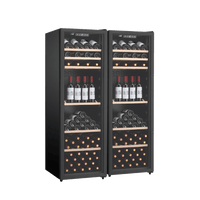 LECAVIST Wine Cabinet Duo – 336 Bottle (2 × 168) – Single Zone – Freestanding - Black (LEK168PVX2)