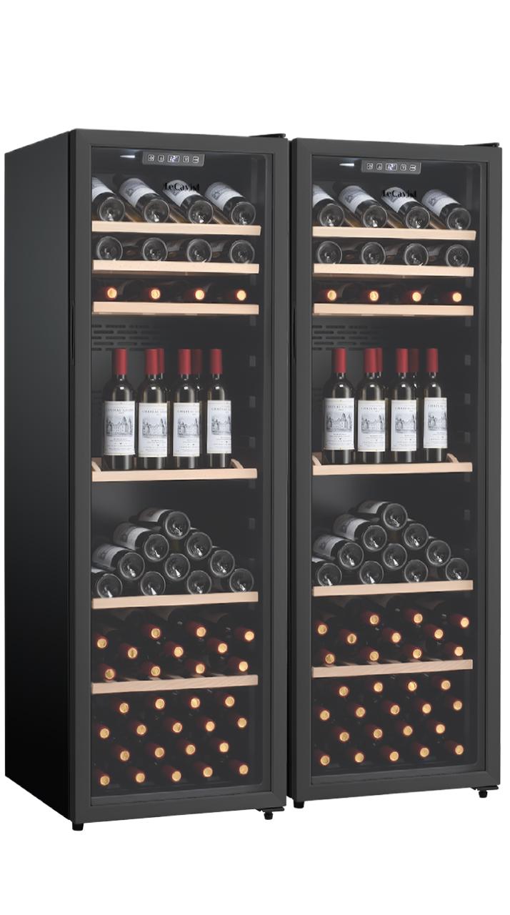 LECAVIST Wine Cabinet Duo – 336 Bottle (2 × 168) – Single Zone – Freestanding - Black (LEK168PVX2) PRE - ORDER - Freestanding - LeCavist Wine Cabinets