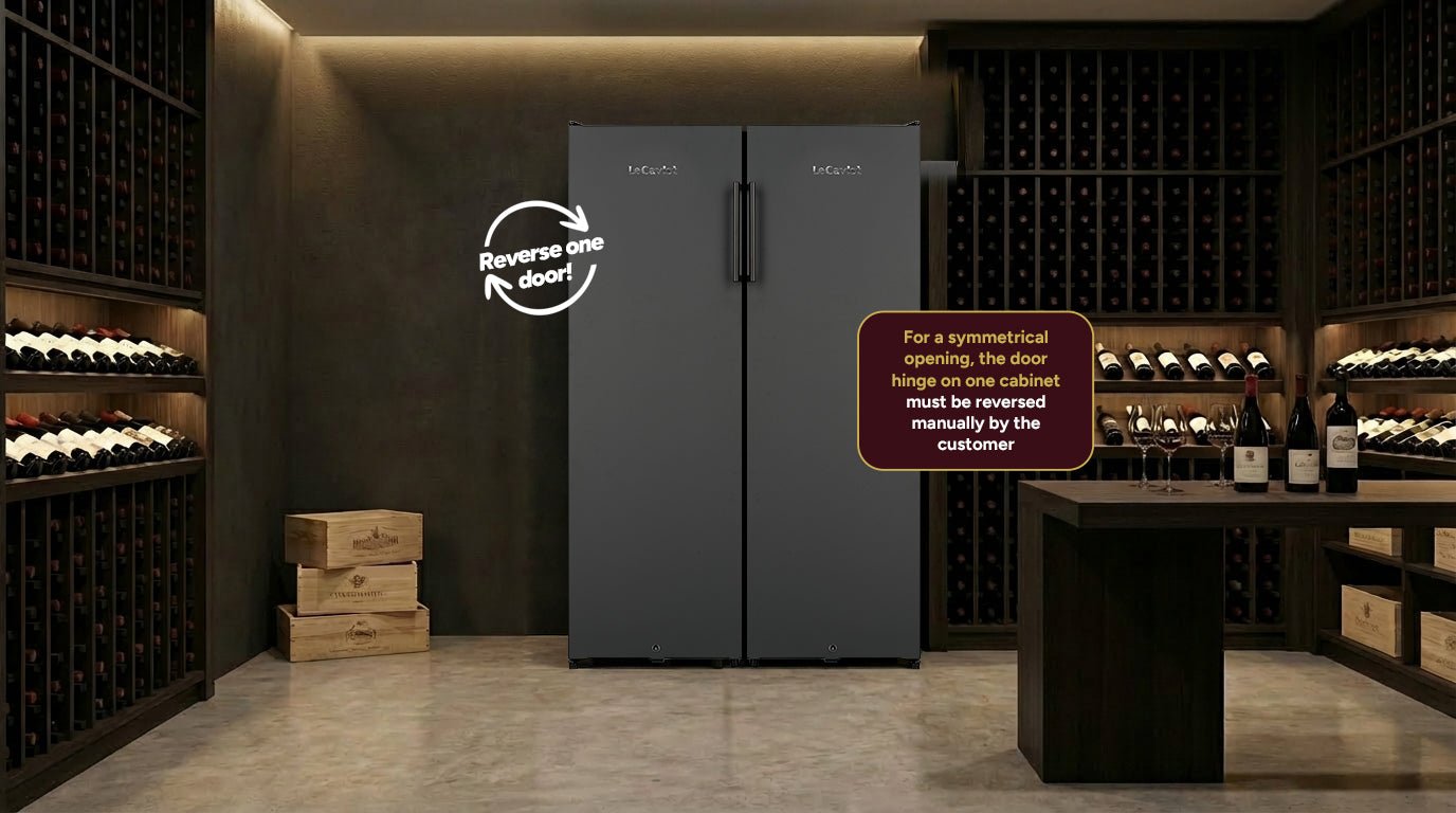 LECAVIST Wine Cabinet Duo – 336 Bottle (2 x 168) - Single Zone– Freestanding – Black (LKV168PNDXX2) - Freestanding - LeCavist Wine Cabinets