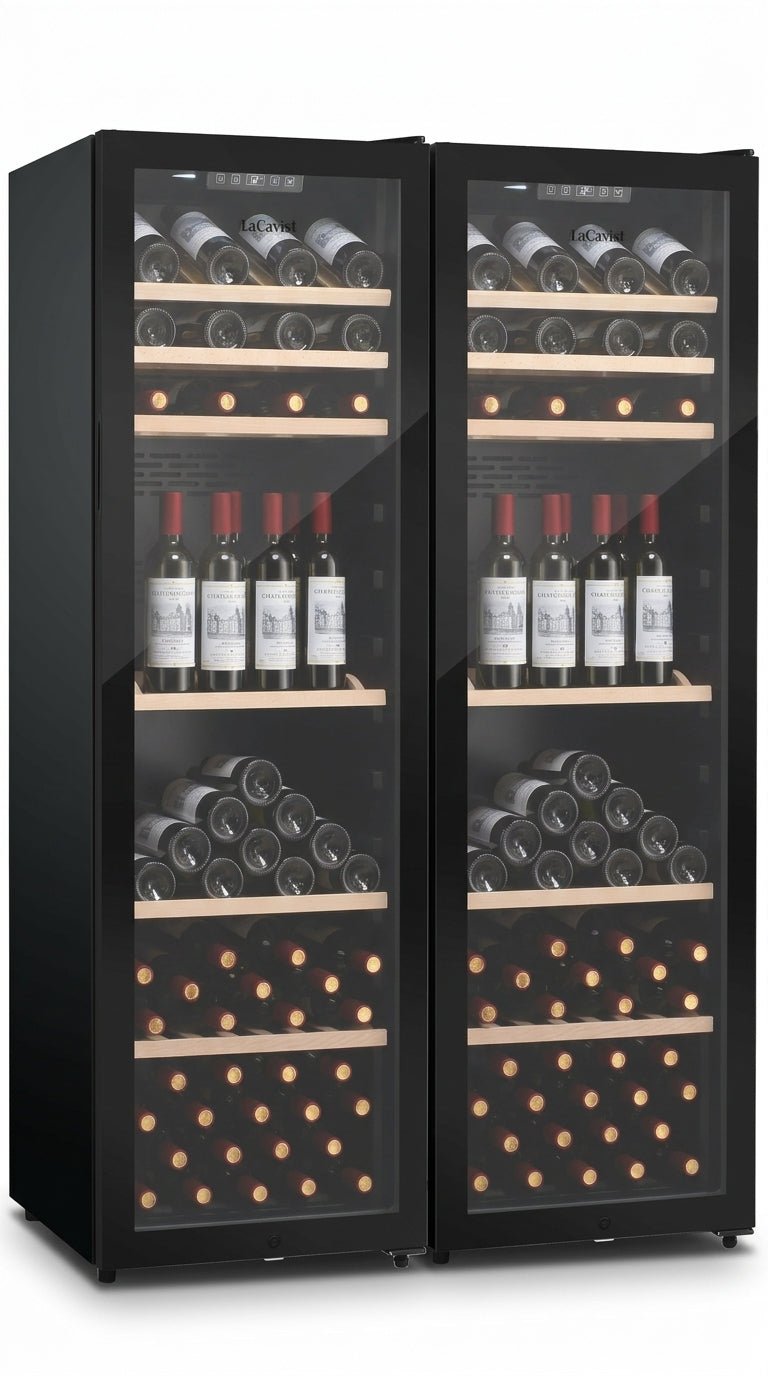 LECAVIST Wine Cabinet Duo – 336 Bottle Capacity (2 × 168) – Single Zone – Freestanding – Stainless Steel (LEK168PVX2) - Freestanding - LeCavist Wine Cabinets