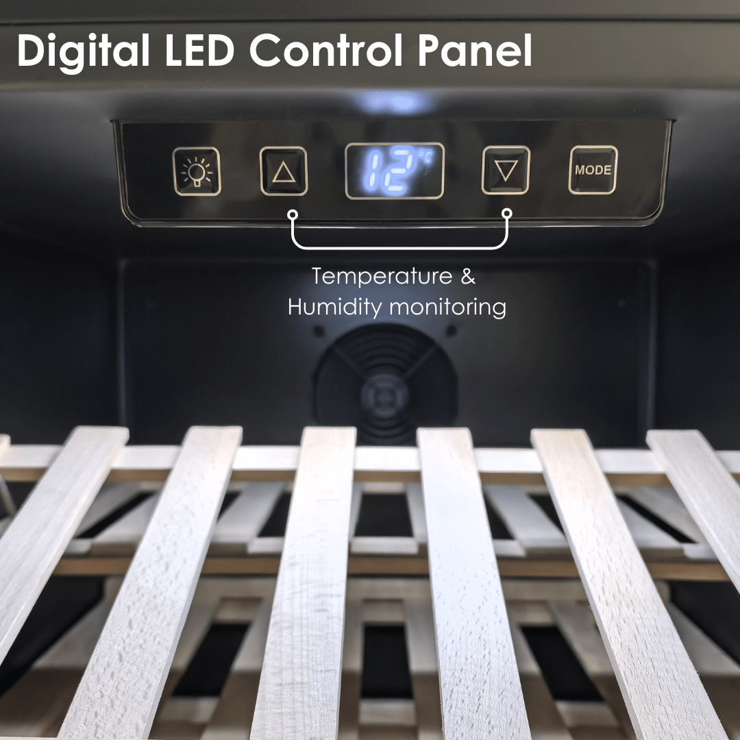 LECAVIST Wine Cabinet Duo – 336 Bottle Capacity (2 × 168) – Single Zone – Freestanding – Stainless Steel (LEK168PVX2) - Freestanding - LeCavist Wine Cabinets